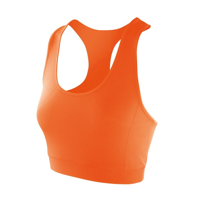 Spiro - Top deportivo liso modelo Impact Softex para mujer (Mandarina)