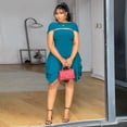 thumbnail image 3 of AURA Plus Size Strapless Bodycon A Line Dress Sexy Ruffle Summer Party Dress Women, 3 of 6