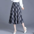 thumbnail image 5 of Antinious Winter Skirts for Women,Skirts for Women Trendy,Womens Plaid Corduroy Skirt Warm High Waist Long Skirt,Blue,L, 5 of 5