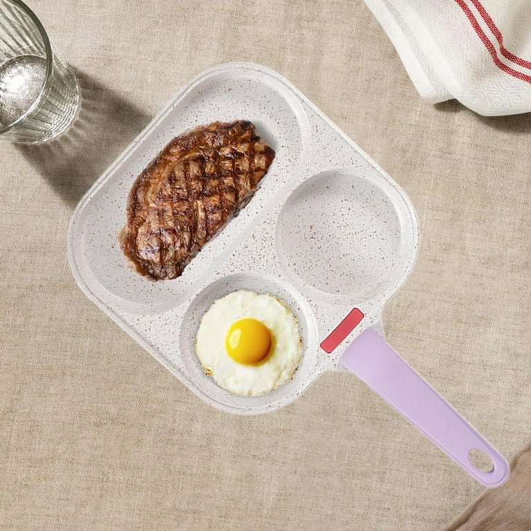 Divided Egg Frying Pan with Hanging Hole Egg Skillet for Frying