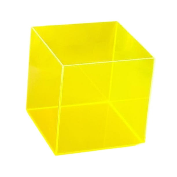 Organizador de cubos de almacenamiento para vitrinas y juguetes de muñecas. Amarillo