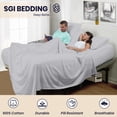 thumbnail image 6 of SGI Bedding 39" California King Split Top Flex Head sheet 100% Egyptian Cotton Sheet Set - 600 Thread Count Flex Top Sheet for Adjustable Bed 4 Piece Sheet Set 15" Deep for Sleep Number bed - Silver, 6 of 7