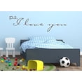 thumbnail image 2 of Bedroom Décor P.S. I Love You Wall Decals Nursery Vinyl Stickers 36x10-Inch Eggplant, 2 of 4