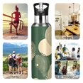 thumbnail image 7 of Yayeee 33oz Insulated Water Bottle Double Wall Stainless Steel with Flip Straw Lid, Beige Abstract, 7 of 7