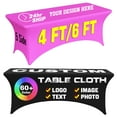 thumbnail image 1 of Custom Table Cloth with Business Logo 6 FT Custom Tablecloth with Text Image Customized for Business Tradeshow Events Birthday Party Wedding Decor Personalized Table Cloth, 1 of 7