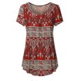 thumbnail image 4 of T-shirt Femme Col Rond Manches Courtes Haut Robe Imprimée T-shirt, 4 of 8