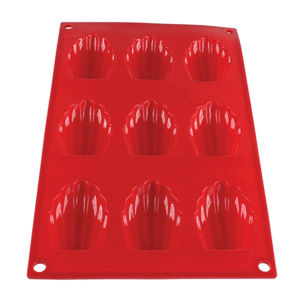 Excellante 1 Oz, Madeleine High Heat Silicone Baking Mold, 9 Cavities