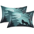 thumbnail image 2 of Coolnut Wolf Mountain Satin Pillowcase for Hair and Skin Silk Pillowcase Soft Sleeping Pillow Covers Smooth Cooling Pillowcase with Envelope Closure Size Standard 20x40 in Home Decor Gifts, 2 of 7
