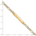 thumbnail image 3 of 14k Pav Figaro ID Bracelet in 14k Yellow Gold w/ Rhodium Plating, 3 of 3