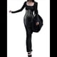 thumbnail image 2 of Vestido de Larga con Cuello Cuadrado para Mujer, Ajustado, Acanalado, Suave y Cómodo Negro M, 2 of 10