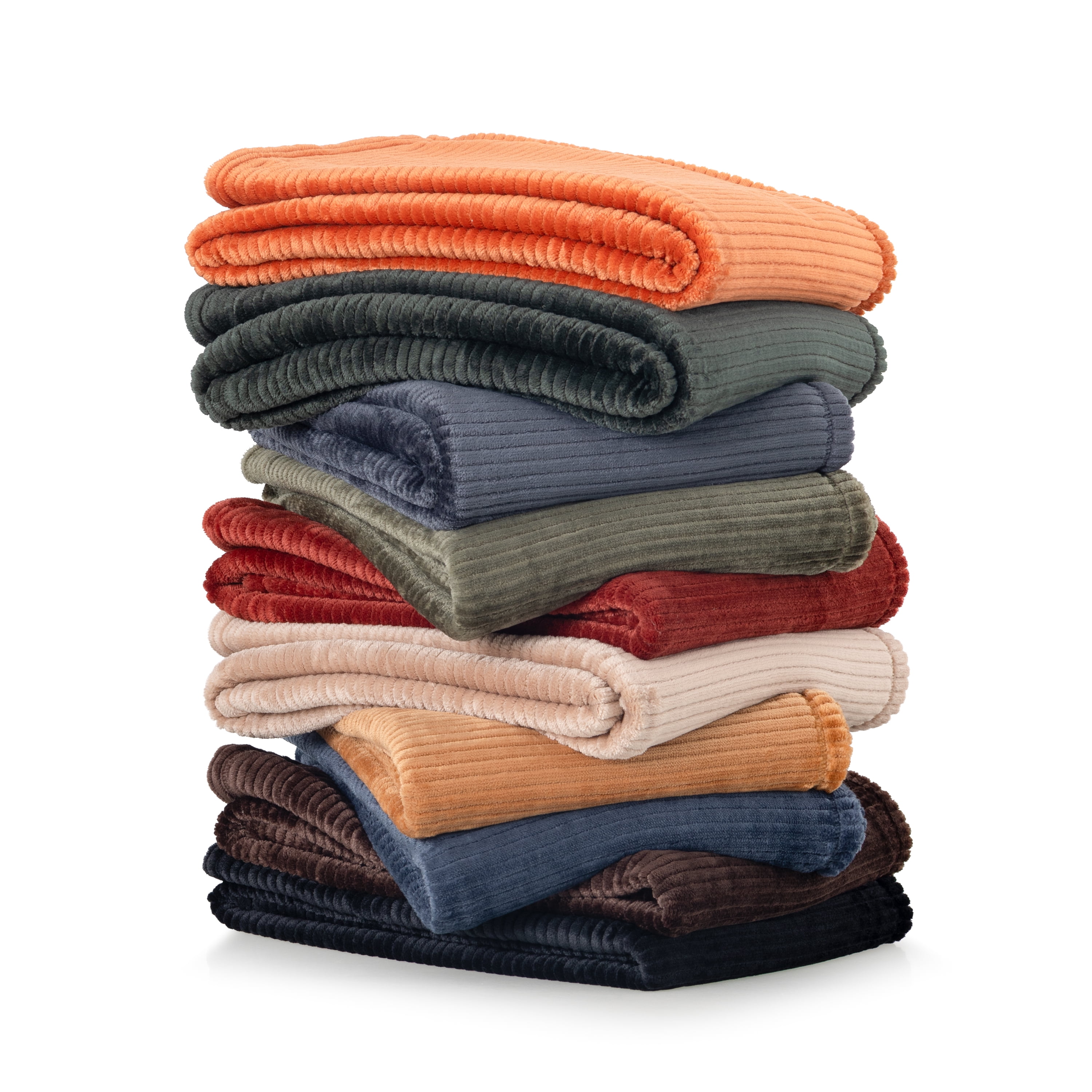 Berkshire Life Burnt Orange Cozy Classic Plush Oversized Ribbed Textured Throw Blanket