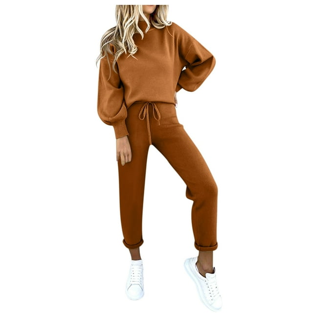 Conjunto de blusa informal de cuello redondo y pantalones con bolsillos para mujer, poliéster, tallas múltiples