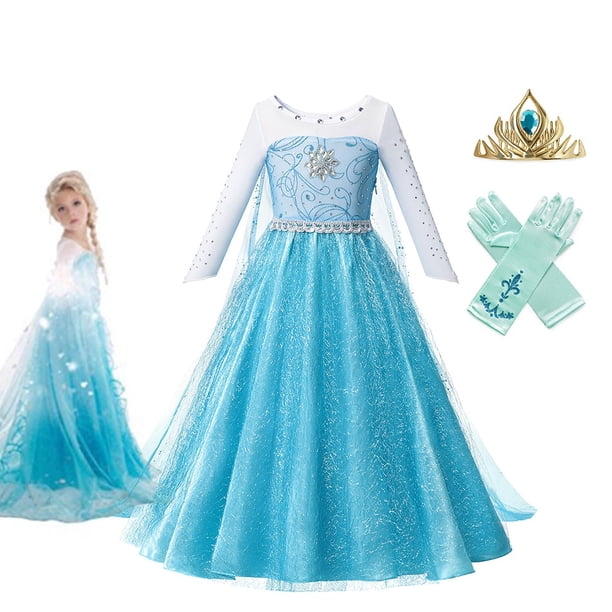 Vestidos de princesa para Halloween, ropa para bebé, disfraz de Elsa, Reina de la nieve, 2022