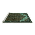 thumbnail image 2 of Ahgly Company Machine Washable Indoor Rectangle Persian Turquoise Blue Traditional Area Rugs, 2' x 5', 2 of 4