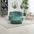 thumbnail image 4 of Bean Bag Chair with Ottoman, Comfy Bean Bag for Adults and Kids, Ultra Soft Lazy Sofa Chair with Memory Sponge, Indoor Modern Accent Beanbag Chairs for Living Room, Bedroom, Apartment, Mint Green, 4 of 9