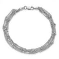 thumbnail image 4 of 925 Sterling Silver Ball Beaded Necklace Chain Seven Strand Bracelet 7.5 inch, 4 of 5