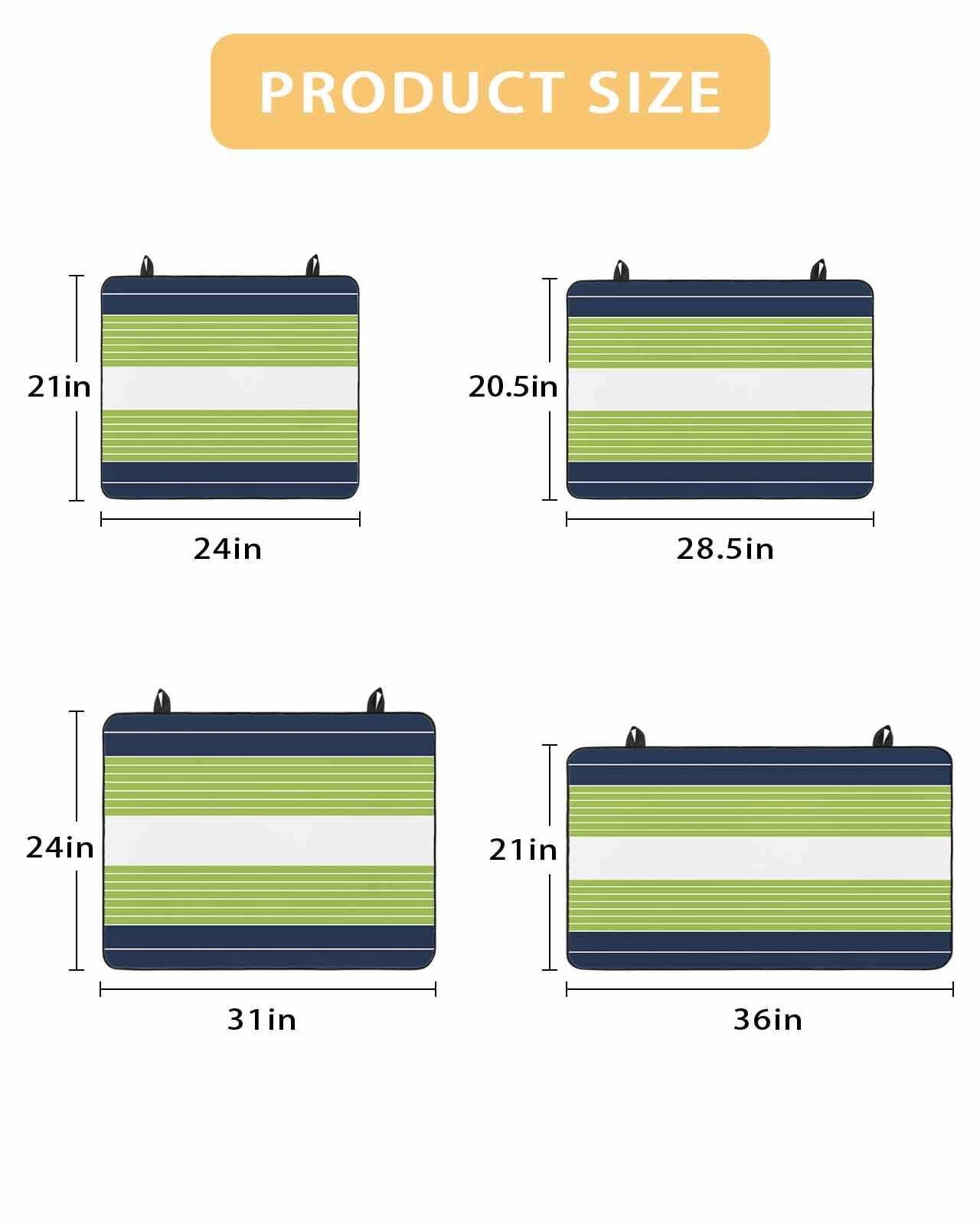nqOlkjepod Large Induction Cooktop Protector Mat 36"x21", Navy Blue Green Stripe Stove Top Covers for Electric Stove, Modern Art Horizontal Striped Stove Burner Cover Mats, Glass Top Stove Cover