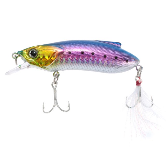 Cebo duro 8cm 15g Minow pesca con Señuelos duro cebo con anzuelos triples lengua grande placa pluma CACAGOO Cebo duro