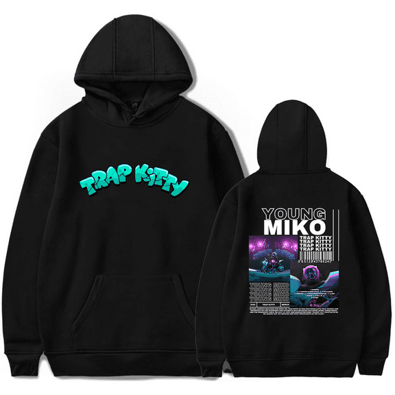 Young Miko Merch Hoodies Trap Kitty Vintage 90s Hoodie Fashion Rapper Cool Unisex Men Women Pullover Sweatshirt Long Sleeve Top Streetshirt