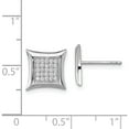 thumbnail image 4 of Sterling Silver Rhodium-Plated Cz Pave Square Post Earrings (10 X 10) Made In China qe9115, 4 of 5
