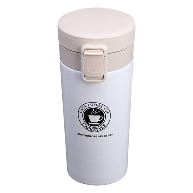 Taza térmica aislada, taza de viaje aislada, vaso de vacío portátil, taza térmica Blanco