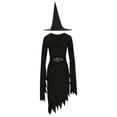 thumbnail image 5 of Idoravan Masquerade dresses for women Fashion Women Comfortable Casual Belt Pagoda Sleeve Vent Solid Color Long Sleeve V-neck Ankle Dress Witch Dress XL, 5 of 6