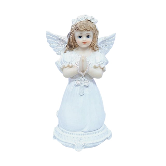 Escultura de ángel Estatua de María Colección de obras de arte religiosas Figura de ángel rezando 19cm