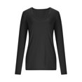 thumbnail image 6 of ClodeEU Women's Fall V Neck Slim Long Sleeve T Shirts,Stretchy Layer T Shirts Y2K Tops Black,Womens Plus XL, 6 of 9