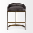 thumbnail image 3 of Mercana Hollyfield 29" Total Height Black Leather Seat Gold Metal Base Stool, 3 of 9