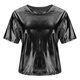 thumbnail image 3 of Tops de Cuello Redondo para las Mujeres de Moda Primavera Verano Manga Corta Base Blusa, Poliéster Suave Fresco Uso Diario, 3 of 6