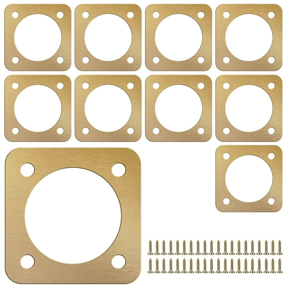 OKYMOTOR 10Pcs Bird House Guard with Copper Portal 1 1/2 inch Opening Rustproof Metal Bluebird House Predator Guard with Screw for Outdoor