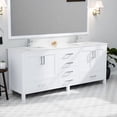 thumbnail image 4 of White 80 In. Double Bath Vanity - 2 Inner Cabinets, 6 Drawers & Open Shelf Soft Close Created With Solid Wood E0 Plywood Fully Assembled Unit Crafted Bathroom, 4 of 7