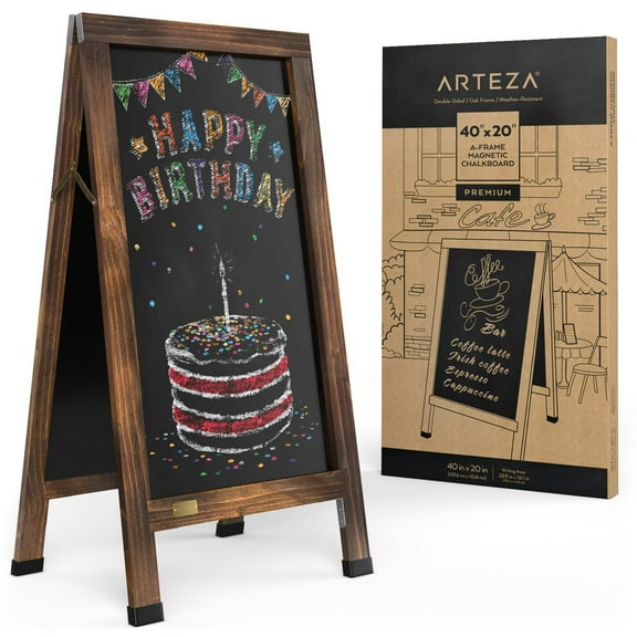 Arteza A-Frame Art Supply Magnetic Chalkboard, Double-Sided, 40" x 20"