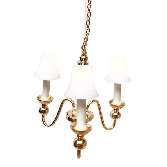 1/12 Dollhouse Miniature LED Ceiling Light Chandelier Model Living Room Bedroom Furniture Accessories