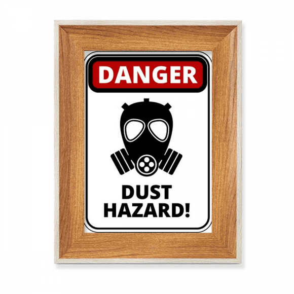 Danger Symbol Dust Hazard Warning Signs Desktop Wooden Photo Frame Display Picture Art Painting Multiple Sets