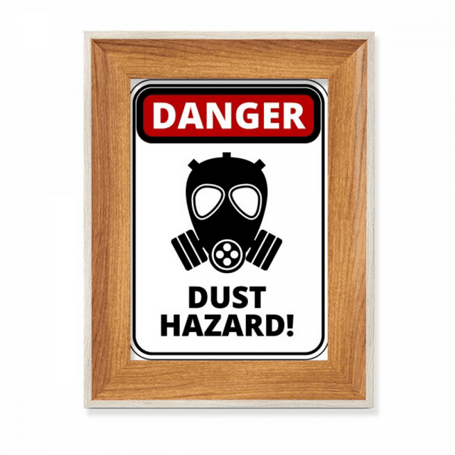 Danger Symbol Dust Hazard Warning Signs Desktop Wooden Photo Frame Display Picture Art Painting Multiple Sets