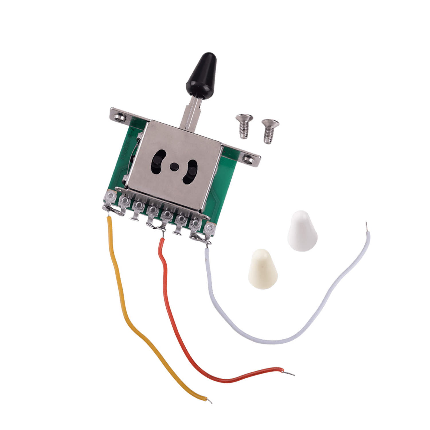 LOOKSEVEN Solderless Pre-Wired Control Plate Kit with 3-Way Switch, Aluminum Shaft Pot (1 Volume 1 Tone) Wiring Harness Easy Plug & Play Upgrade with Treble-Bleed Circuit for Telecaster Guitars