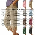 thumbnail image 3 of Soki Women's Linen Pants Casual Summer Capris Loose Fit Lightweight Drawstring Waisted Cropped Pants with Pockets, 3 of 4