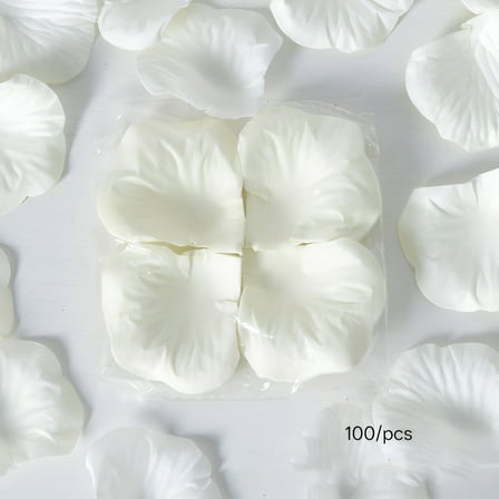 LAMIRO Artificial White Rose Petals Wedding Bouquet(100 Count)