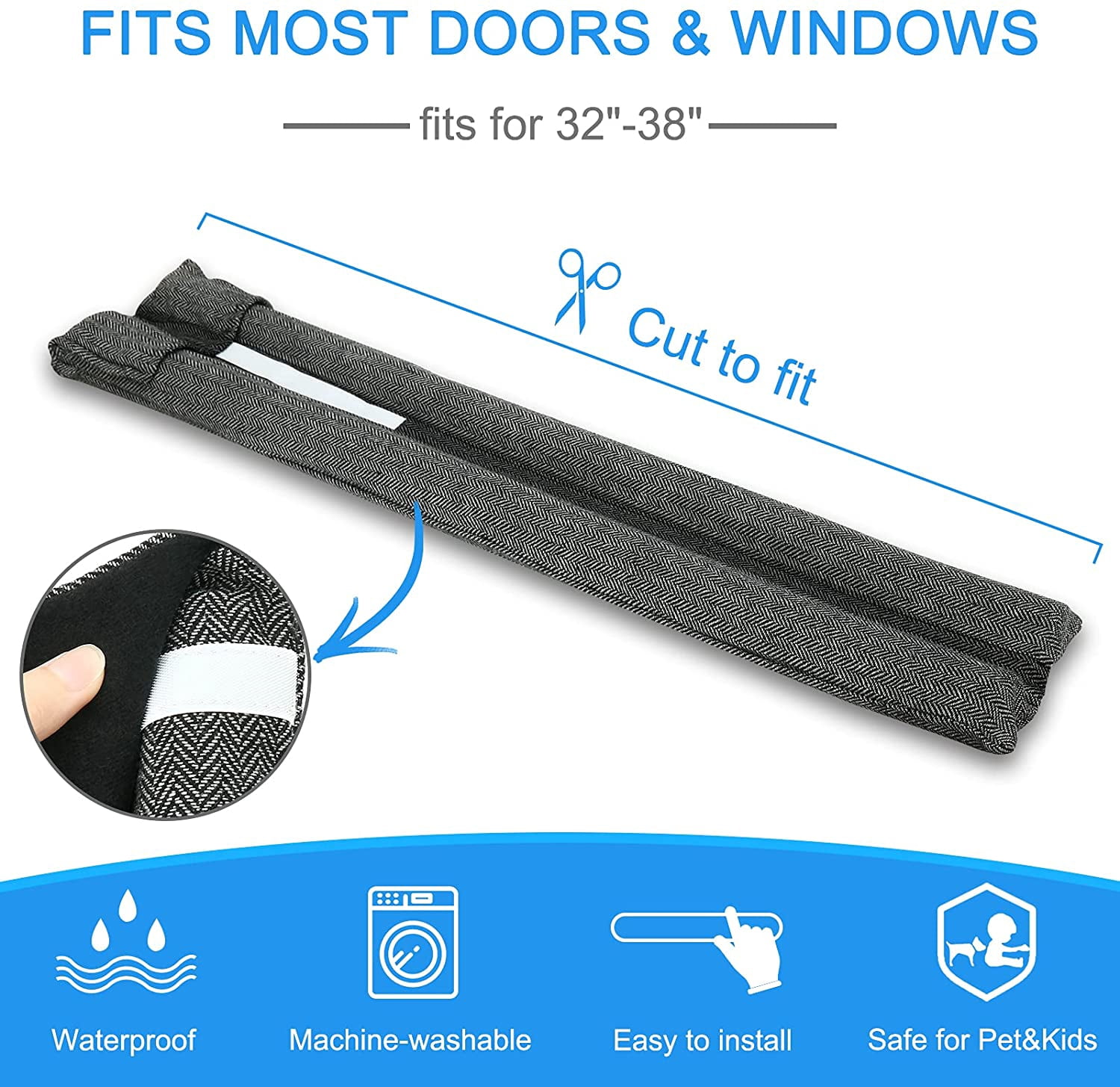 Yuanda Adjustable Door Draft Stopper – Noise & Wind Blocker For Door Gaps (Coffee Color) - View #9
