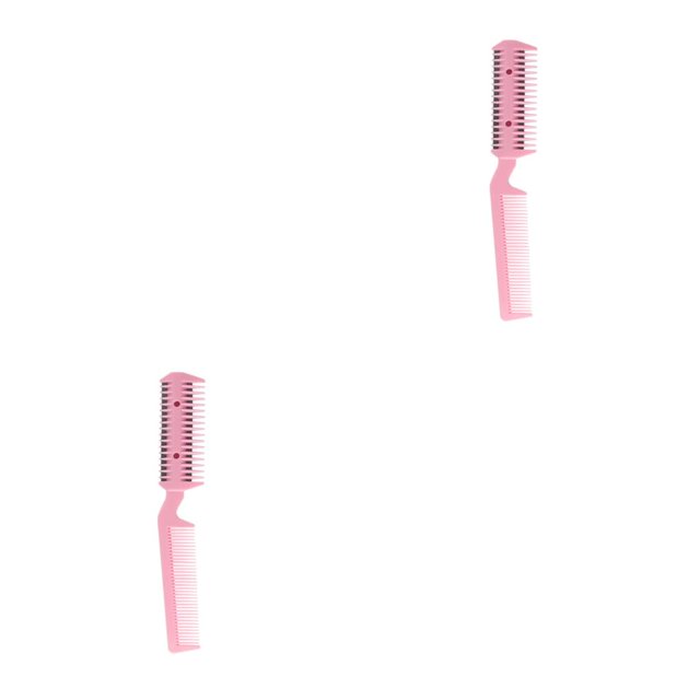 Seitruly Peine de afeitar para el cabello, producto de belleza de doble cara, dispositivo de corte de cabello, accesorios de afeitado de cabello Rosado 2piezas
