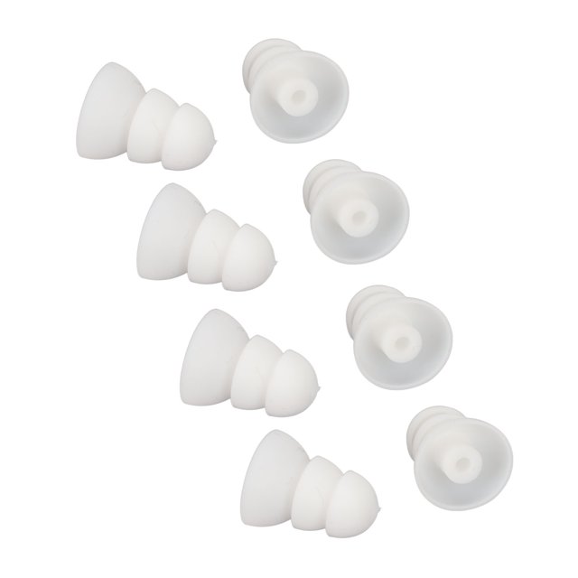 Soft Silicone Ear Tips, 8pcs 3 Layer Replacement BTE ITE Earplug Domes, Universal Design, Washable, Comfortable