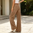 thumbnail image 6 of Dzrciro Denim Pants for Women, Drawstring High Waist Straight Leg Jeans with Side Pockets, Casual Daily Office Working Long Pants S-2XL, 6 of 8
