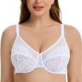 thumbnail image 2 of MELENECA Women's Minimizer Bras for Large Bust Underwire Plus Size Full Coverage Lace Bras White 48E, 2 of 7