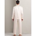 thumbnail image 3 of DARING DIVA Men's 2-Piece Homewear Button Down Long Sleeve Shirt 2XL Champagne, 3 of 6
