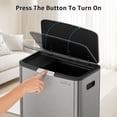 thumbnail image 2 of mVm 16 Gal Kitchen Trash Can, Large Raised Trash Can with Small Compost Bin and Inner Bin, Touch-on Garbage Can with Lid(Gray), 2 of 8