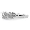 thumbnail image 3 of 925 Sterling Silver Polished Rhodium Plated Diamond Ring Size 8 Ring for Women - .02 dwt 1.96 cwt, 3 of 6