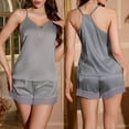thumbnail image 2 of ZZwxWA Sleepwear Sets for Women V Neck Cami Tank Tops and Lace Trim Shorts Comfy Summer Lightweight Two Piece Pajamas Set, 2 of 4