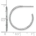 thumbnail image 2 of 1.50mm 925 Sterling Silver Rhodium Plated Sparkle-Cut Hollow Tube Post Hoop Earrings 23x23.5mm Wide 1.5mm Thick Hoop Ear, 2 of 2