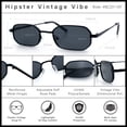 thumbnail image 5 of SA106 Mens Narrow Metal Rim Rectangular Hustler Sunglasses, Black Frame - Black Lens, 5 of 7